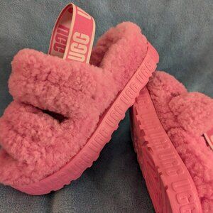 UGG OH Fluffita Pink Girly size 7 , Curly sheepskin, 1.75'' heel